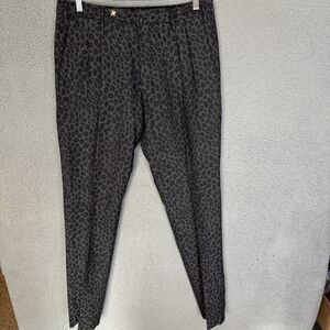 PT01 Pants Mens 50 32x32 Black Cheetah Preppy Fit Super 100's Wool Dress Pleated